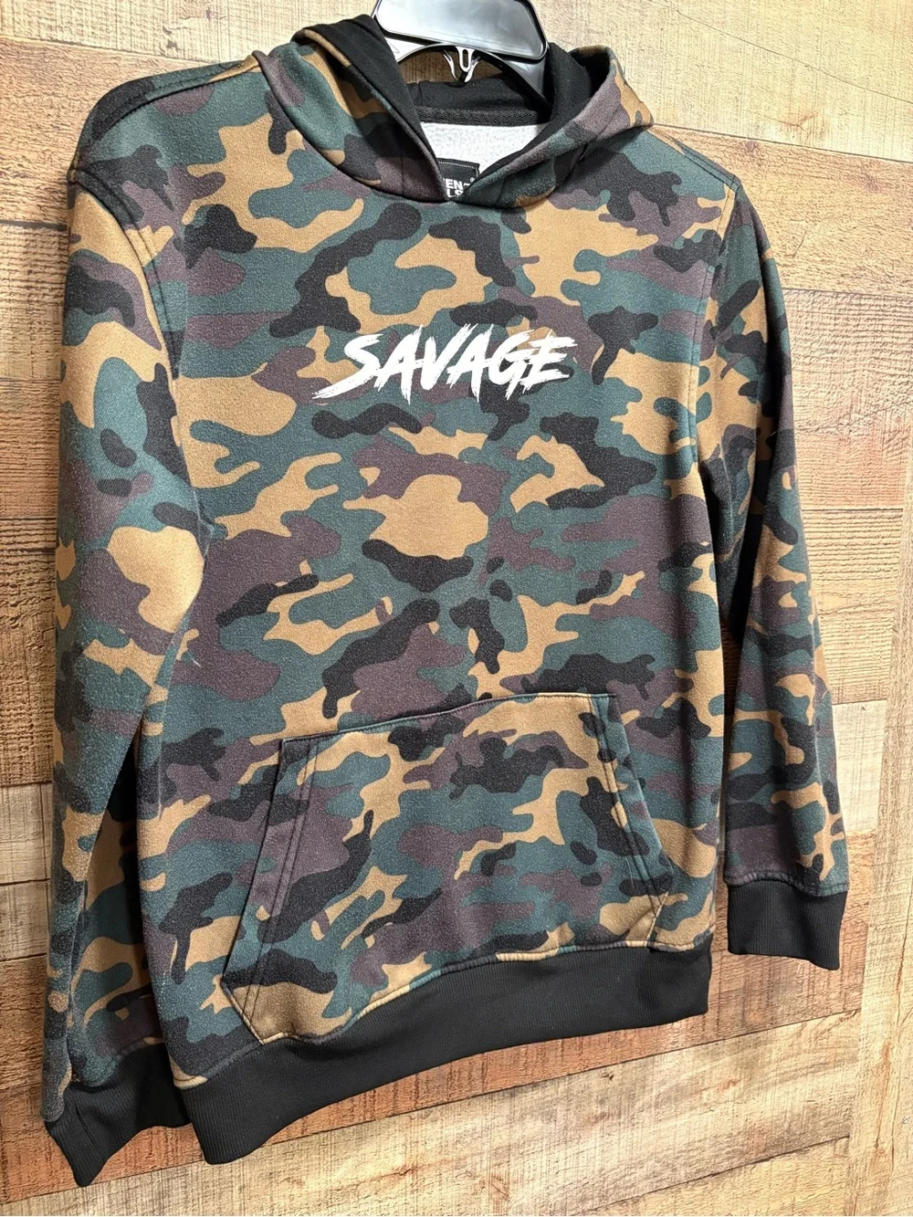 Seven Souls Boys Camo Savage Hoodie Size 14/16 Pullover K018